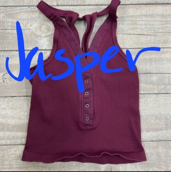 Free People Tops - Free People Happiness Runs Henley Tank in Jasper